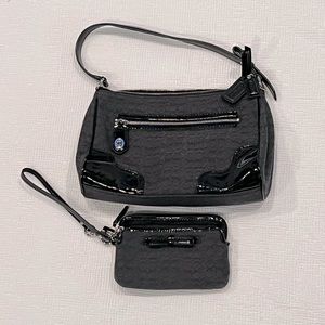 Coach Poppy Signature Oxford Demi purse and matching double zip wristlet